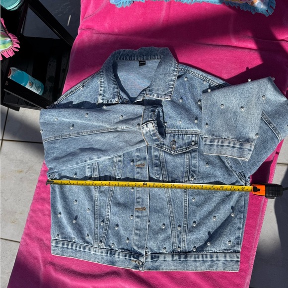 🎀NWOT Pearl Studded Denim Blue Jean Jacket 🎀 - Picture 13 of 16